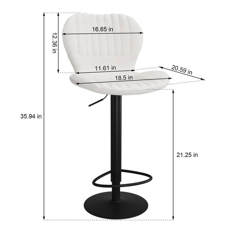 Swivel Barstools, Kitchen Counter Height Bar Chairs with Armrest and Back for Bar