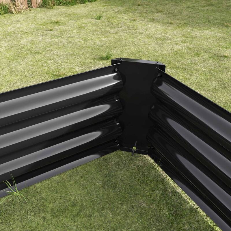 Large Galvanized Metal Raised Garden Bed Open Bottom Rust-Resistant