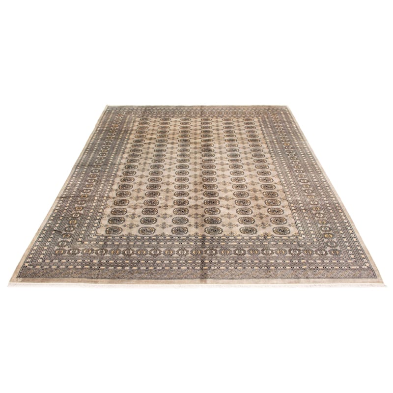 Finest Peshawar Bokhara Grey Rug 9'6" x 11'8" - 9'6 x 11'8