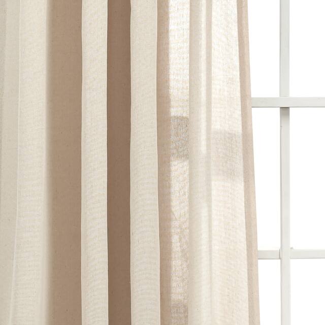 Lush Decor Ruched Waterfall Linen Window Curtain Single Panel - 84" x 52"