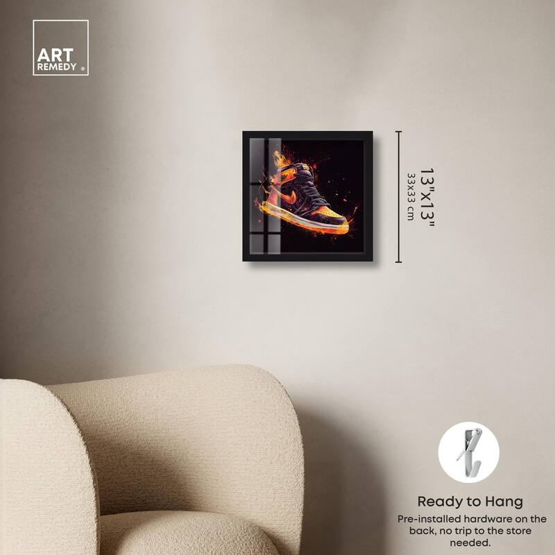 Jumpman on Fire II Shadowbox by Art Remedy