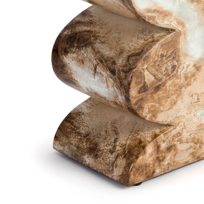 Studio London Trudi Faux Marble Effect Stool End Table – Onyx Brown