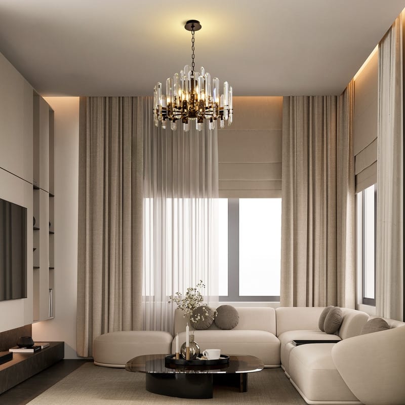 KAYLA 54in Modern Luxury Crystal Chandelier Lighting - LED Ceiling Light Fixture