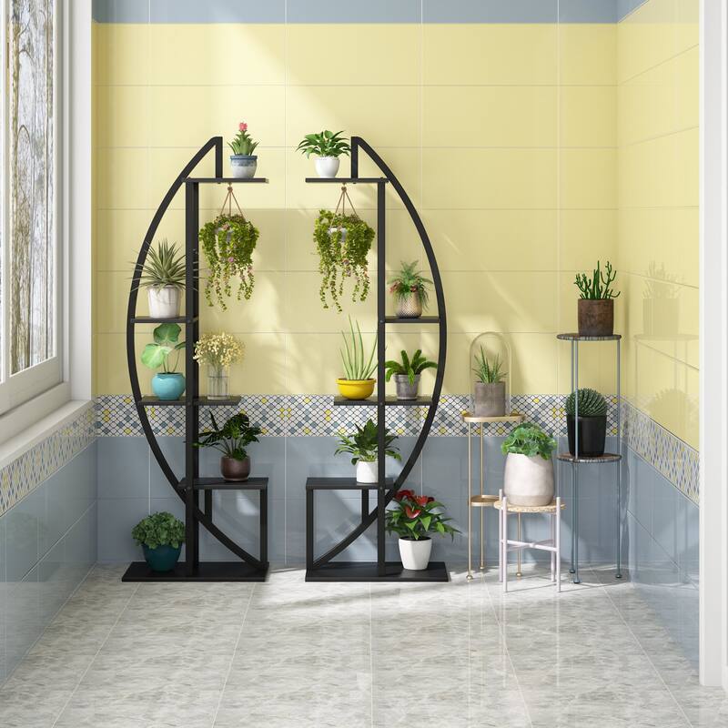 5 Tier Plant Flower Stand Rack, Pack of 2, for Indoor Garden, Balcony