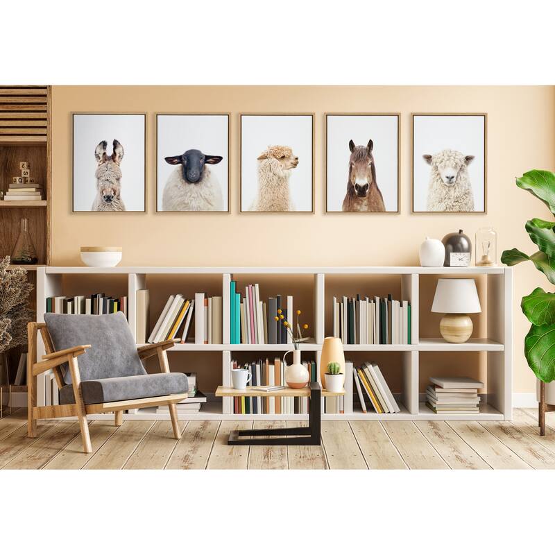 Kate and Laurel Sylvie Golden animal Profile Framed Canvas by Amy Peterson Art Studio