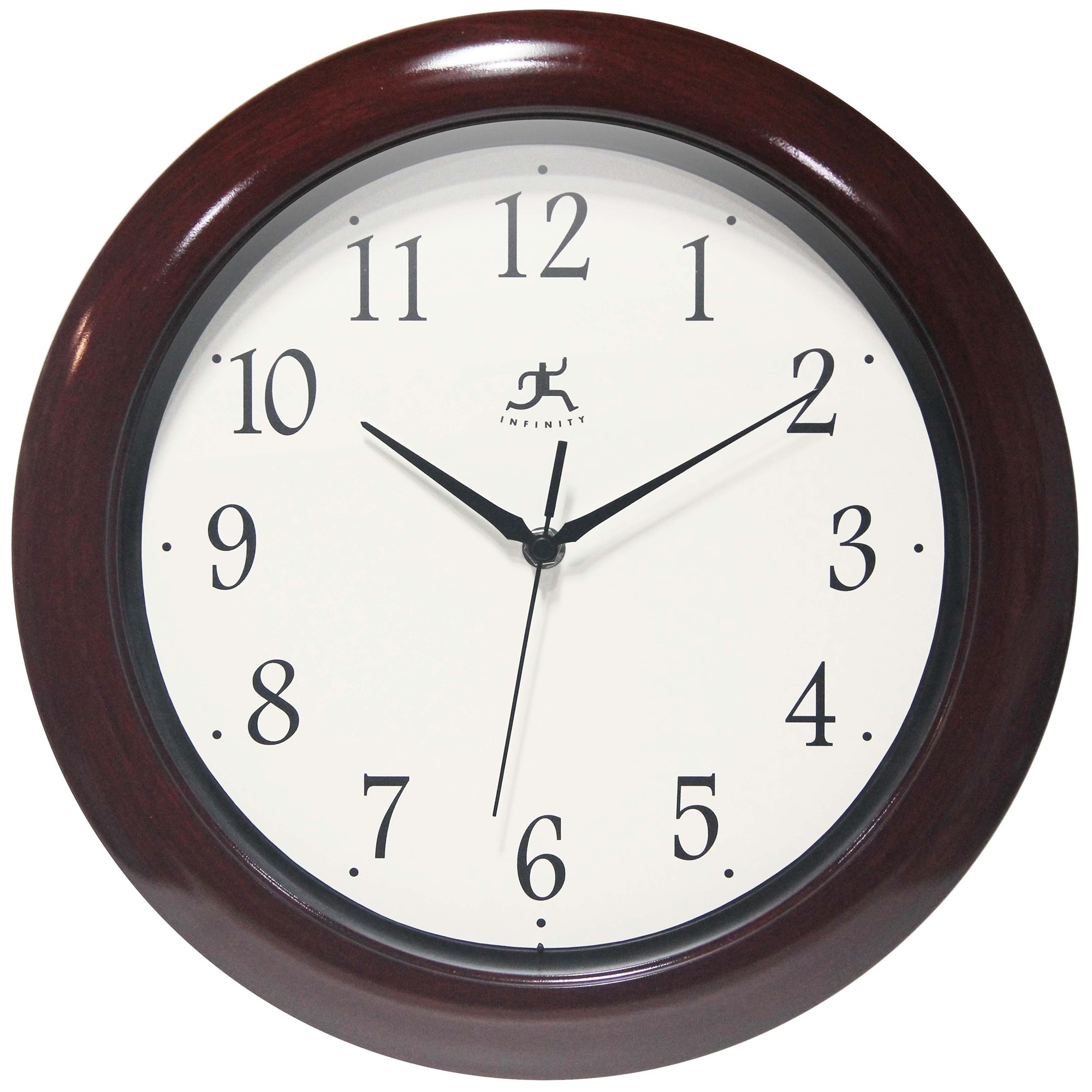 Infinity Instruments Mahogany-Look Wall Clock, Brown, 13