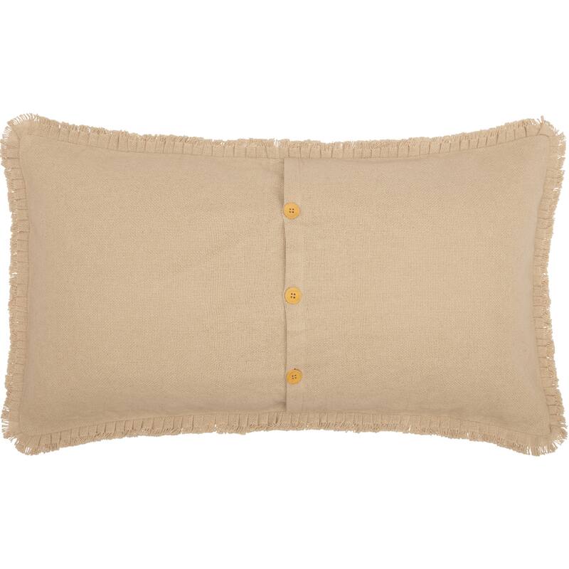 Burlap Vintage King Sham w/ Fringed Ruffle 21x37