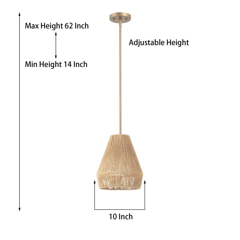Acroma 1-light Farmhouse Coastal Rattan Kitchen Island Light - N/A