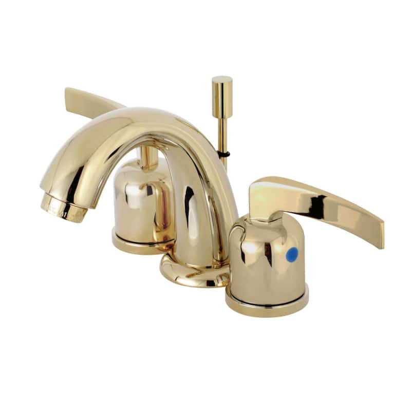 Kingston Brass Centurion 1.2 GPM Widespread Bathroom Faucet with Flat - Polished Brass