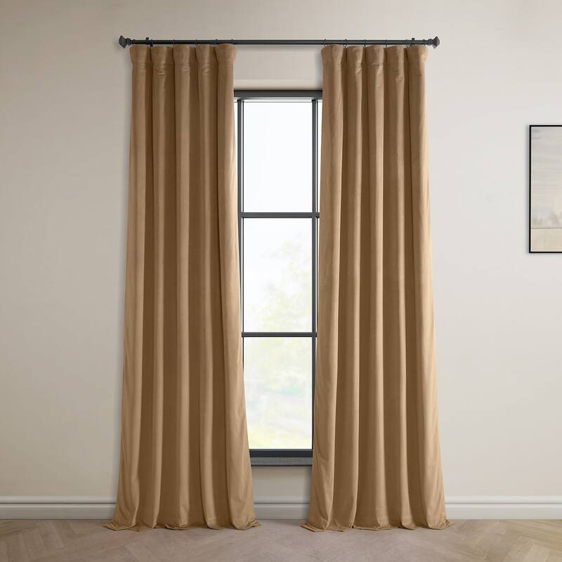 Exclusive Fabrics Heritage Plush Velvet Curtain (1 Panel) - 50 X 84 - Spiced Rum