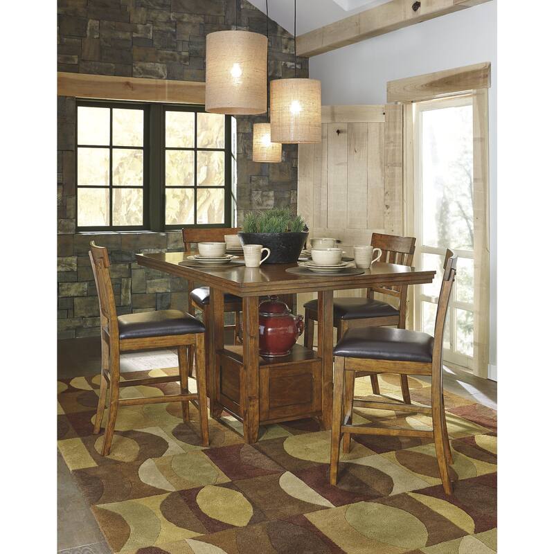 Signature Design by Ashley Ralene Medium Brown7-Piece Counter Height Dining Package