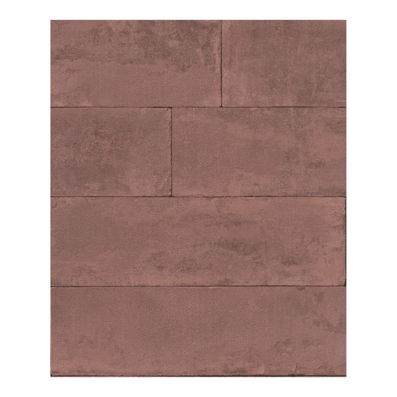 Advantage Lanier Oxblood Stone Plank Wallpaper - 21 x 396 x 0.025