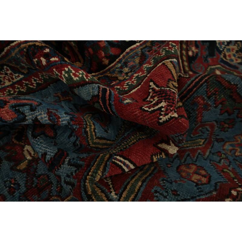 Hand Knotted Oriental 100% Wool Carpet Traditional Medallion Red Heriz (serapi) Area Rug - 11' 8'' X 9' 0''