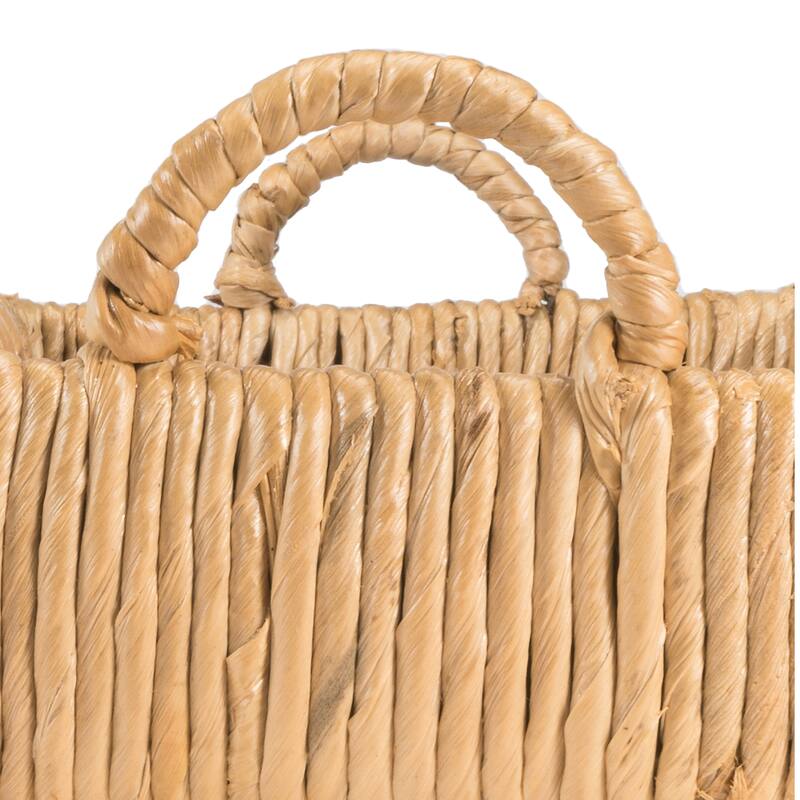 happimess Anika 22.5" Traditional Southwestern Hand-Woven Abaca Tray with Handles, Natural