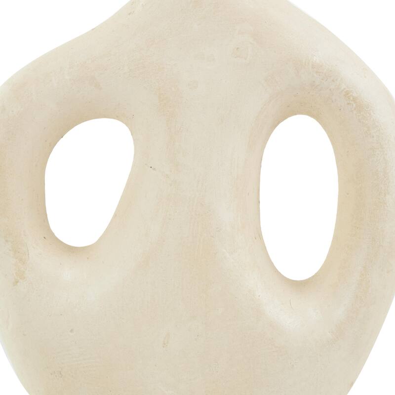 Paper Mache Abstract Double Handle Decorative Vase - Beige - Roche River Decor