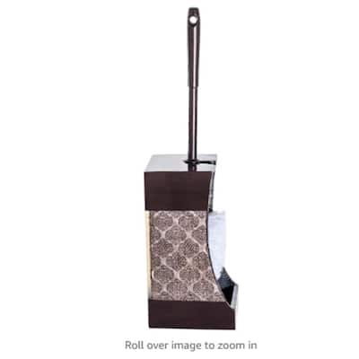 Creative Scents Brown Toilet Brush with Holder Set - Bathroom Toilet Bowl Brush and Holder - Decorative Toilet Cleaner Brush