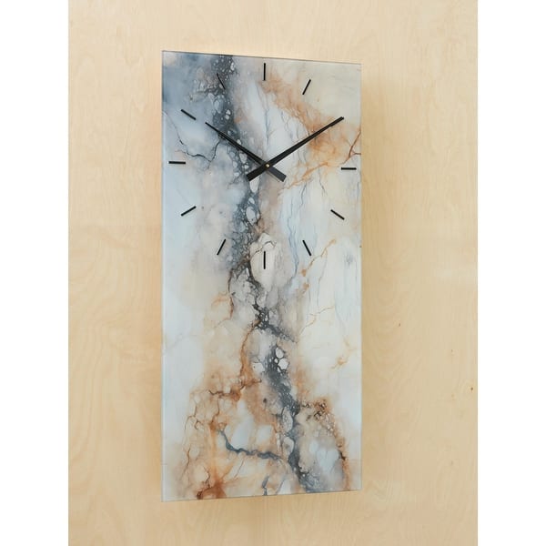 slide 2 of 14, Signature Design by Ashley Teague Brown/Gray Wall Clock - 18" W x 1" D x 36" H Beige/Gray