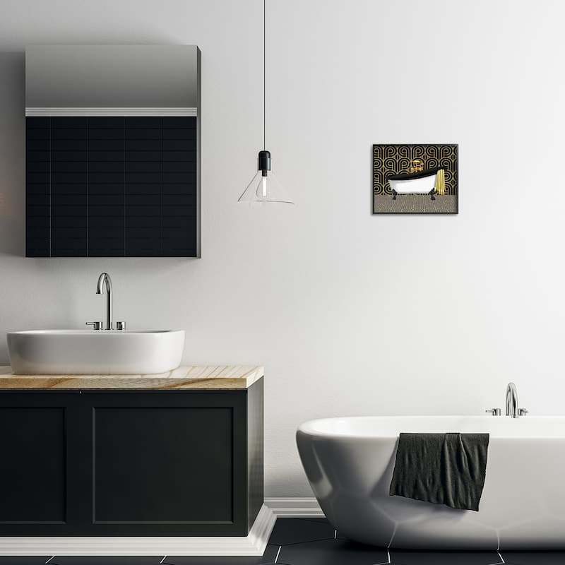 Stupell Bathroom in Deco Style Framed Giclee Art Design By Conrad Knutsen
