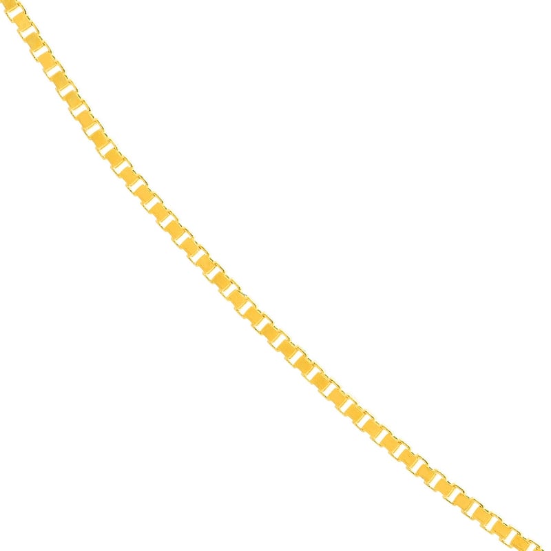 Curata 14k Yellow Gold 0.55mm Box Chain Necklace (Lobster)