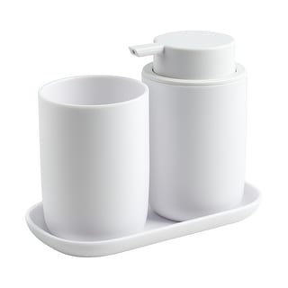 Aiello 3-Piece Solid Plastic Bathroom Accessory Set