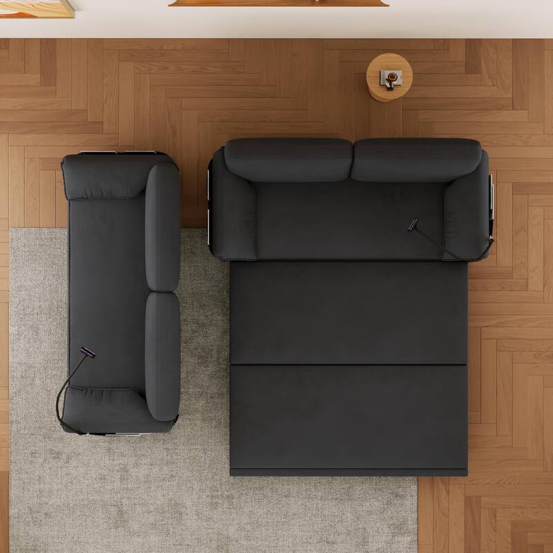 Convertible 63-inch Velvet Sofa Bed with Three Adjustable Modes - Comfortable Sofa, Lounge, and Double Bed for Home or Office