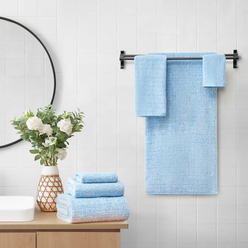 Lucky Brand Cotton Boucle Premium 6 Piece Bath Towel Set 2 Bath towels 2 Hand towels 2 Washcloths - 28"x54"/16"x26"/12"x12"