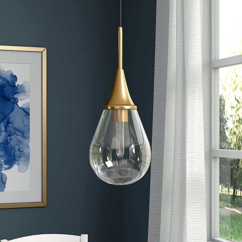 Ambrose Pendant - Brass with Clear Glass - 7" Wide
