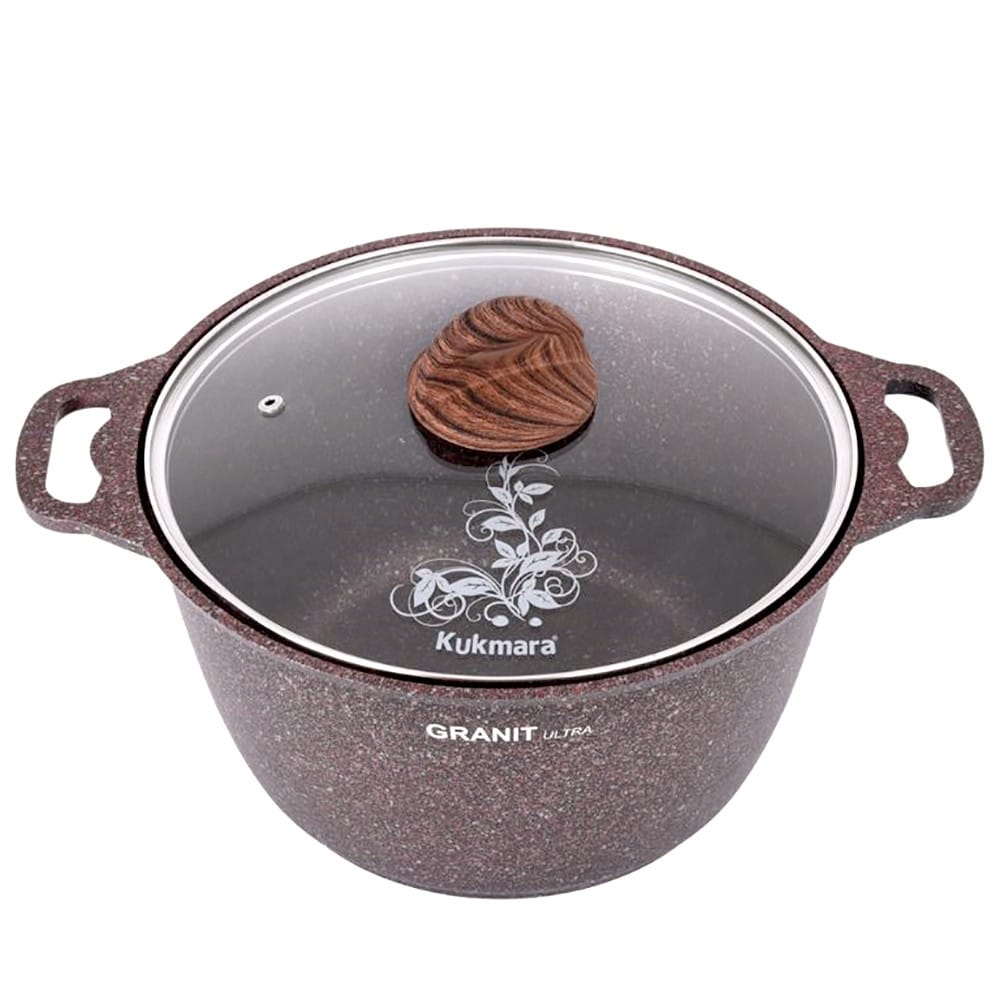 Buy Kukmara Granit Ultra, D = 26 cm frying pan, glass cover, non-stick  coating Online, Price - $89.07
