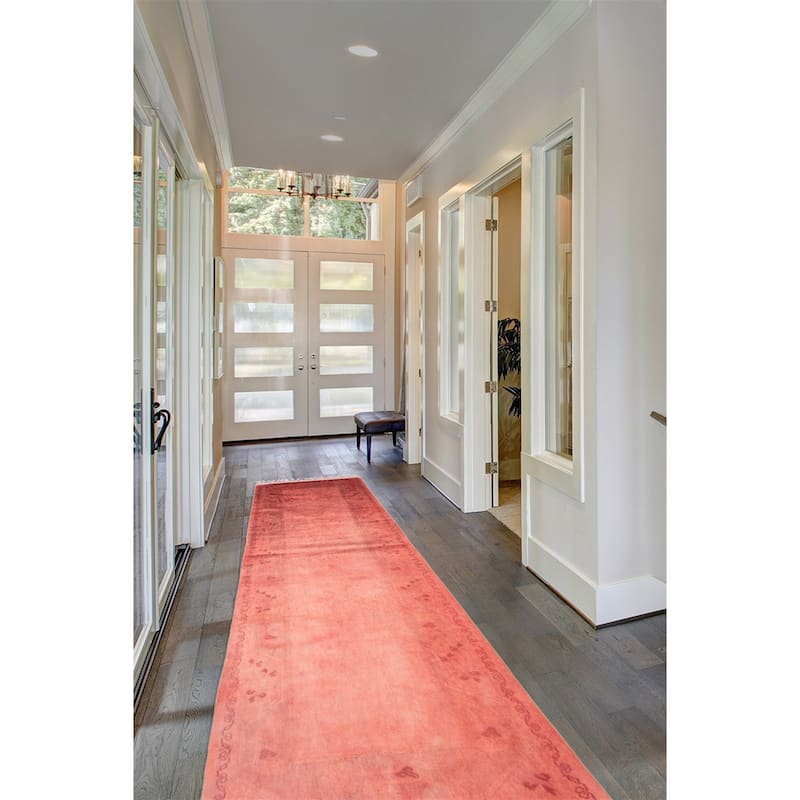 ECARPETGALLERY Hand-knotted Color Transition Blush Wool Rug - 2'8 x 8'10