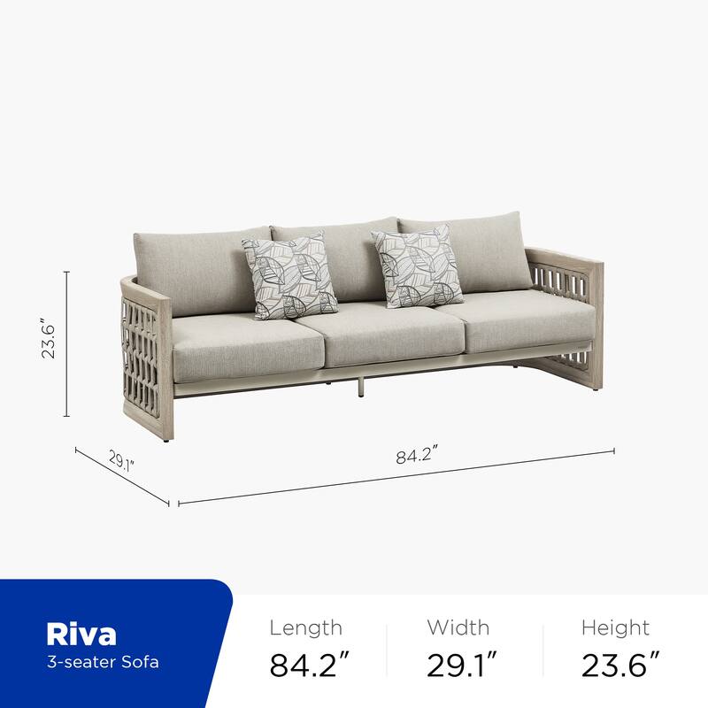 HIGOLD Riva 3.0 Outdoor Patio Sofa Set, 5-Seater Teak Conversation Set