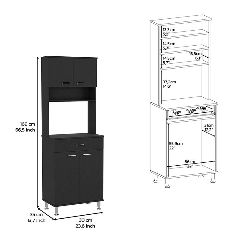Pantry With Two Double Door Cabinet