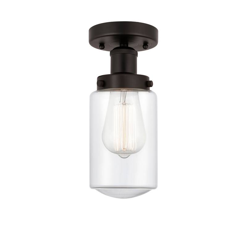 Innovations Lighting Edison Dover - 1 Light 7" Semi-Flush Mount - Clear/Oil Rubbed Bronze