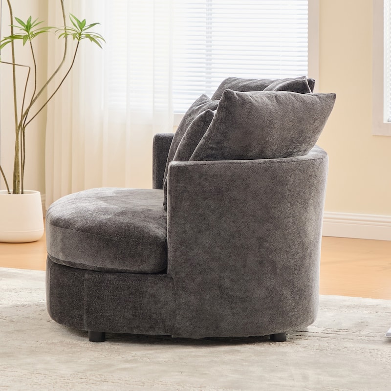 55.1" W Accent Barrel Chair,Modern Oversized Sofa Chair with 5 Pillows
