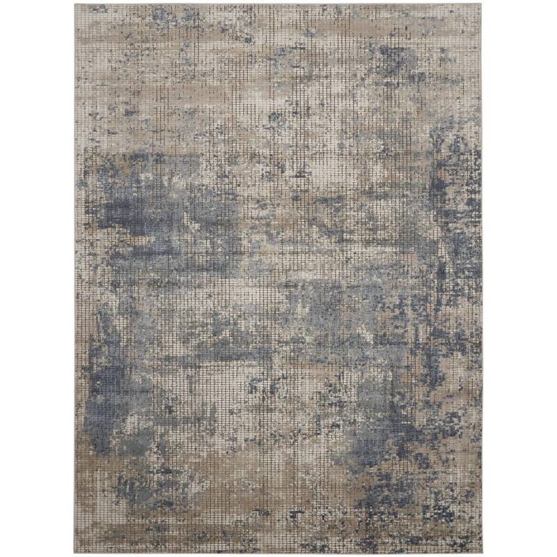 Power Loomed Distressed Abstract Modern Area Rug - 142' X '106' X '0.32