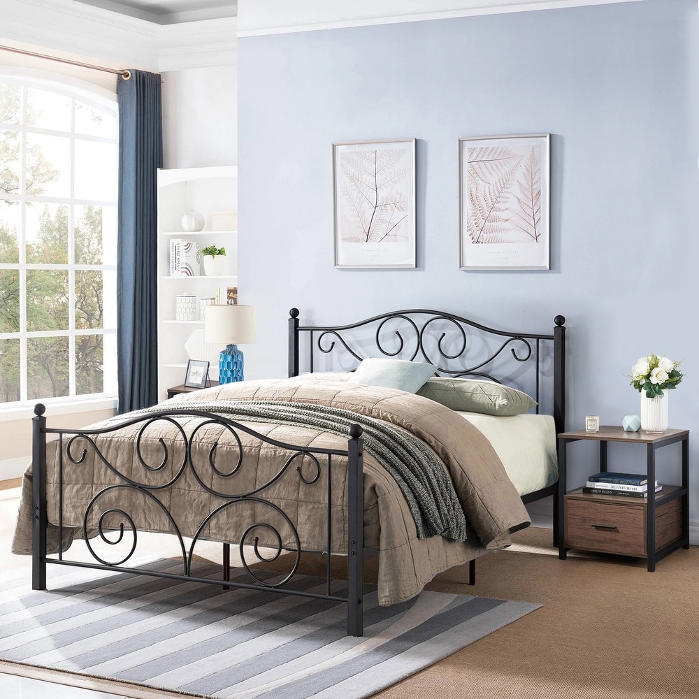 Taomika 3-Pieces Bed Frame and Modern Nightstands Sets
