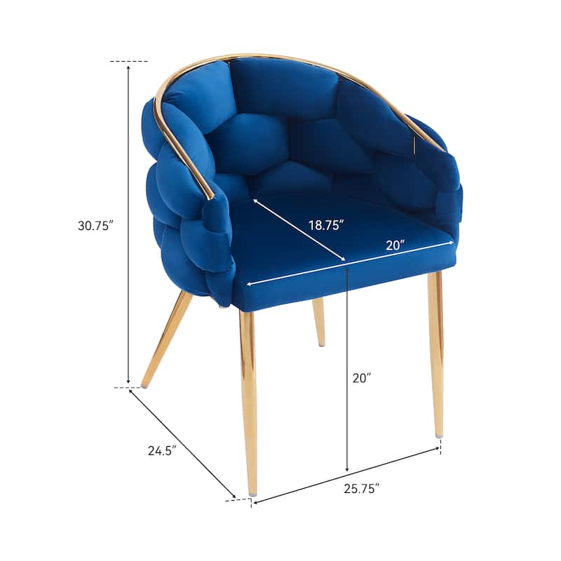 29.5" Velvet Arm Chairs with Gold Legs (Set of 2)