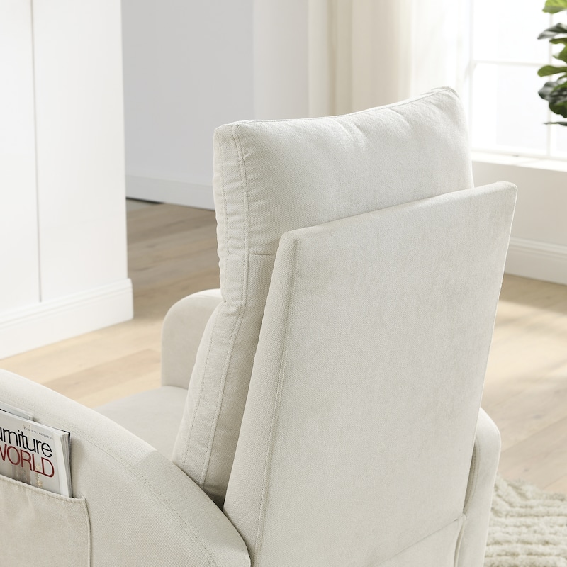 27.6"W Arm Rocking Chair with Soild Wood Frame and High Backrest