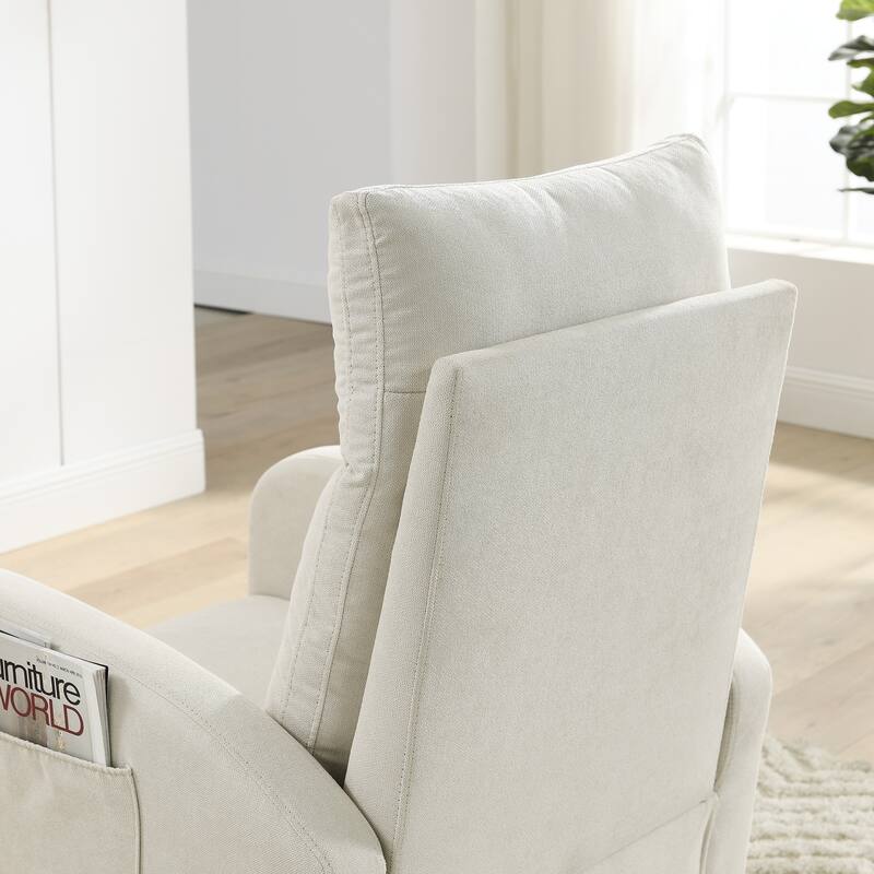 GDFStudio - Emilia Modern Fabric Upholstered Rocking Chair with Ergonomic Design and Side Pockets - 27.6 "W
