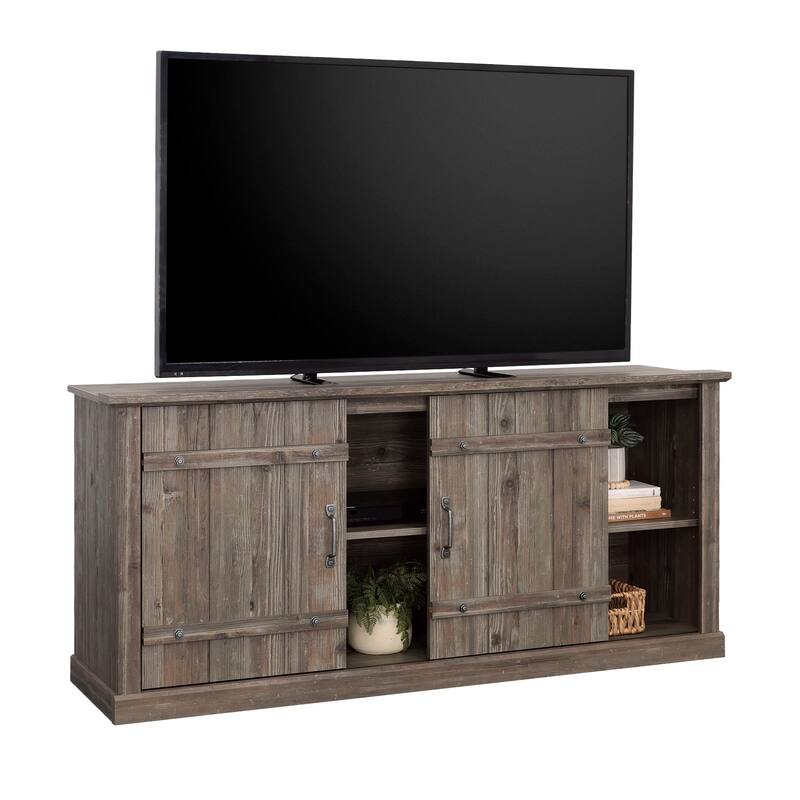 Wood Credenza for TVs up to 70" with Hidden Storage - 62.44" W x 16.77" D x 28.54" H