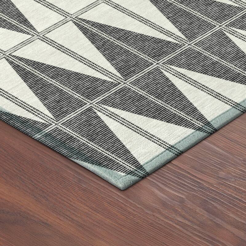 Machine Washable Indoor/ Outdoor Modern Zeke Chantille Rug