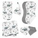 preview thumbnail 1 of 4, Bear Mountain Collection 7-piece Newborn Baby Layette Set - Slate Blue and Black Watercolor Woodland Forest Animal