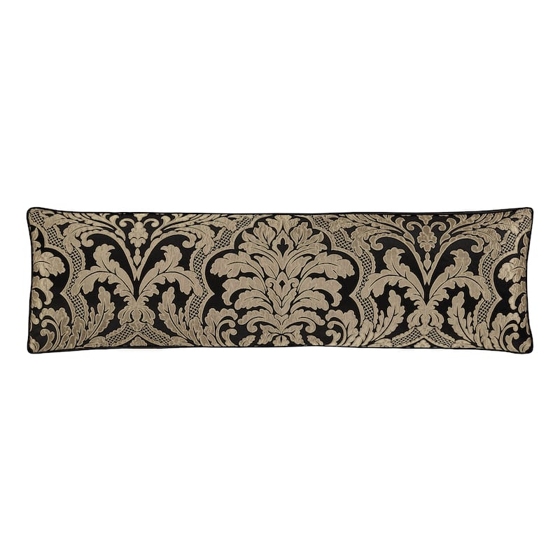 Brunello Black And Gold Bolster Decorative Throw Pillow