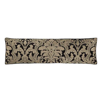 Brunello Black And Gold Bolster Decorative Throw Pillow