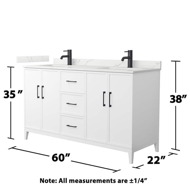 Wyndham Collection WCH717160D-QTZ-UNSMXX Elan 60" Free Standing Double