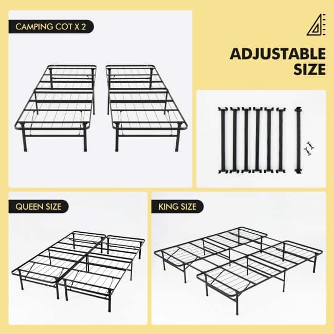 Folding Steel Platform Bed Frame for Kids and Adults