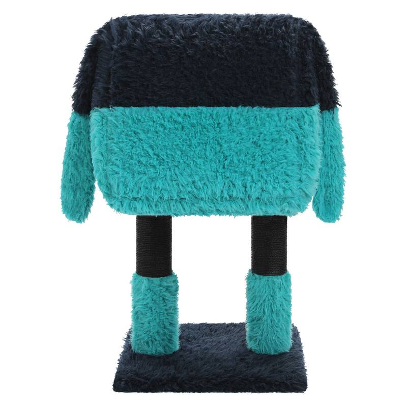 Indoor cat tower with cat condo and sisal scratching post - Blue
