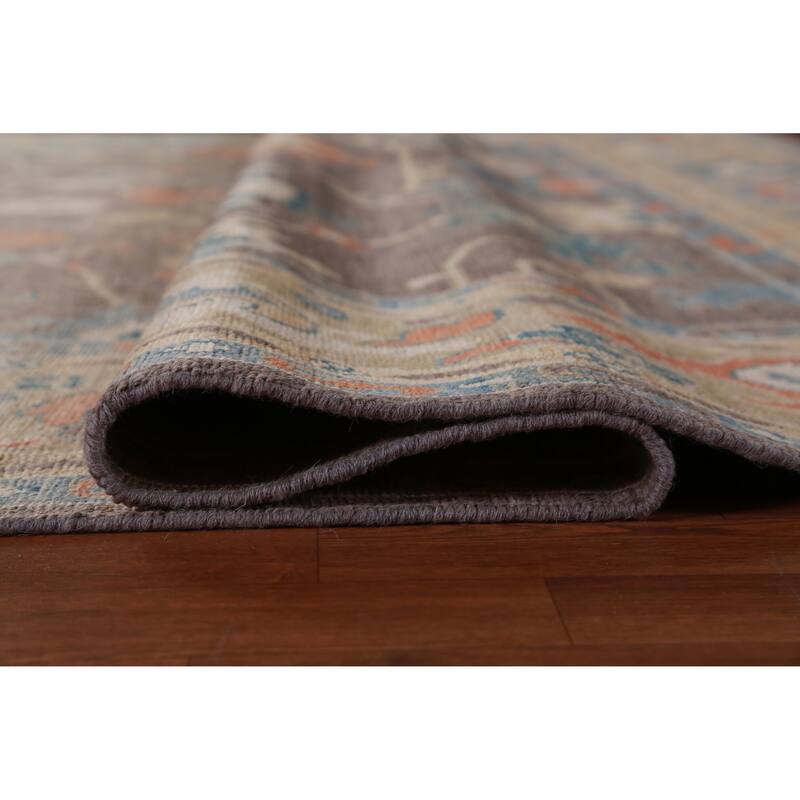 Hand Knotted Oriental 100% Wool Carpet Transitional All-Over Greys & Charcoal Oushak Area Rug - 12' 3'' X 9' 0''