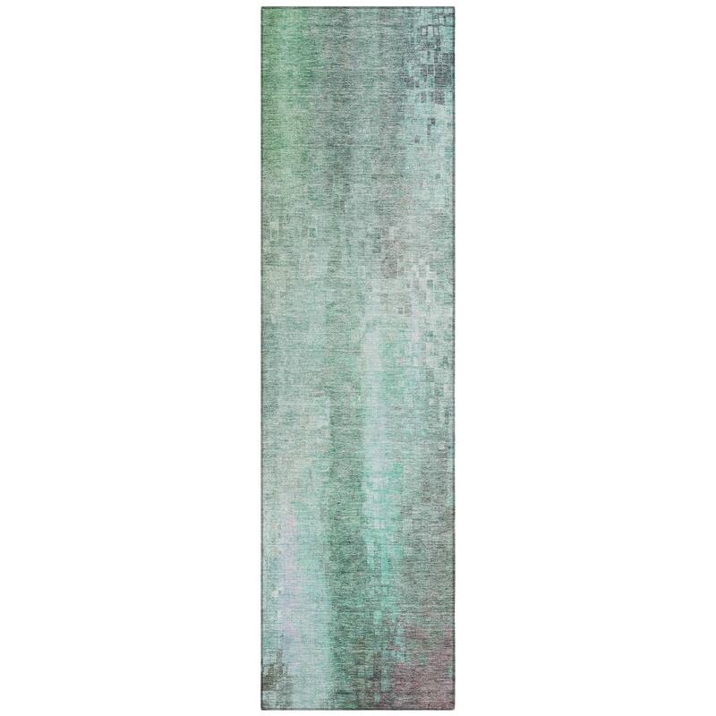 Machine Washable Indoor/ Outdoor Abstract Ombre Chantille Rug