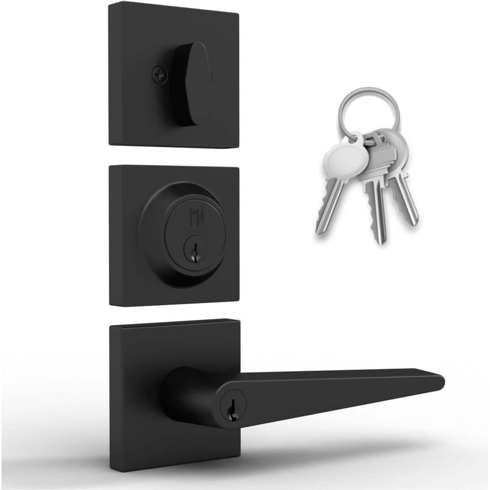 Mega Handles SCHEIN Entry Door Lever & Deadbolt Set – Heavy-Duty Single Cylinder Keyed Lock Combo for Left or Right-Handed Doors