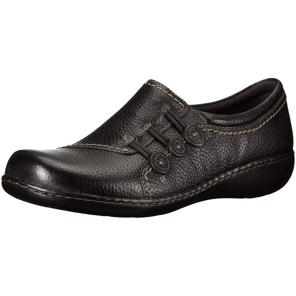 clarks ladies black loafers